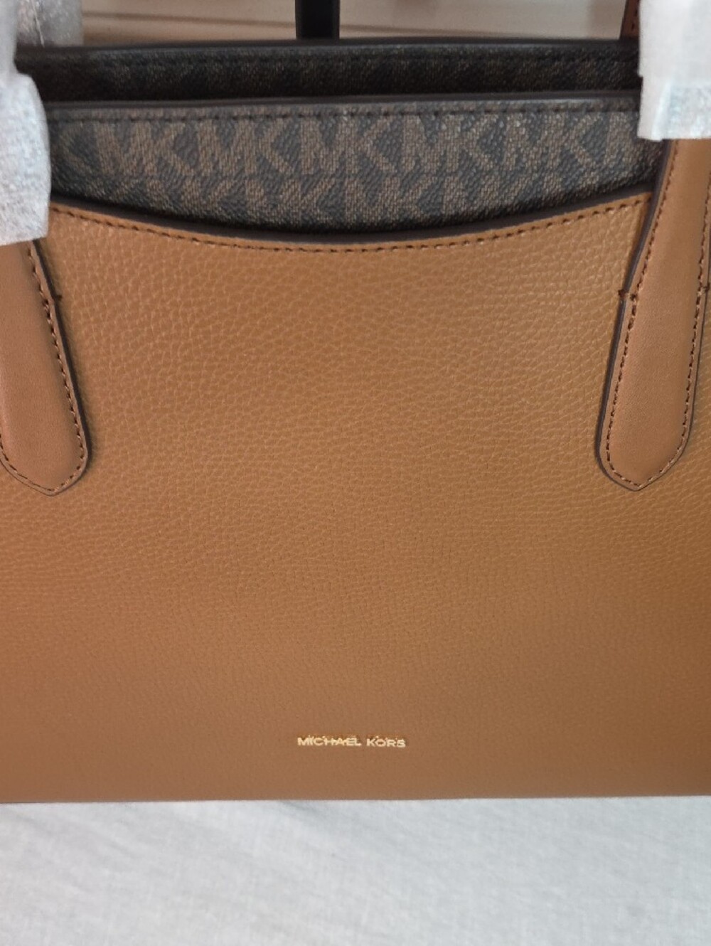 Michael Kors Arden Large Pebbled Leather Tote Bag in brown colorway - Picture 3 of 6